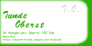 tunde oberst business card